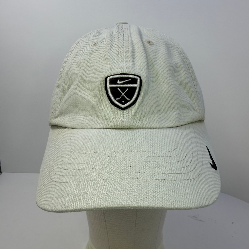 Nike Golf Shield Logo Adjustable Hat Cream Off White Corduroy Cap U6WDA 594654